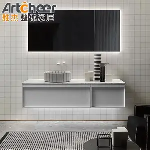 גבוהה באיכות פורסט 42 אינץ מודרני יחיד כיור סלון צף קיר רכוב ארון אמבטיה יהירות סט