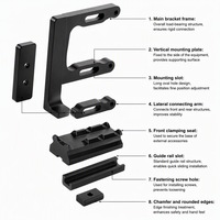 Support de viseur de tir à l'arc en alliage d'aluminium noir HT, réglable, compatible avec tous les rails de 20 mm pour arcs composés et classiques