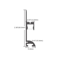 Bande lumineuse LED encastrée pour cloisons sèches, 15.6x60Mm, Extrusion de canal Alu pour plafond, plâtre, gypse, Aluminium, Profil LED, nouveau Design