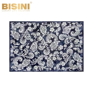 Klassieke Europese Stijl Dun-Stapel Donkerblauw Tapijt Perzisch Patroon Bloemen Lichtgewicht Tapijten Geweven Rechthoek Slaapkamer Gebruik - Product Image 4