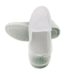 JEJOR Manufacturer Unisex Indsutrial Working Washable White PVC Sole Full Mesh Cleanroom Antistatic ESD Shoes