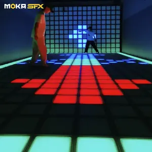 NEW! Moka sfx anti-water 401 games interactive active grid game with led interactive rgb floor panel 30*30cm in secret room