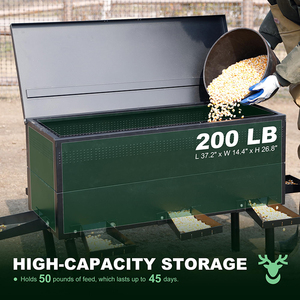 Jh-Mech đứng miễn phí Hươu ăn Thùng xách tay trọng lực Hươu trung chuyển nhiệm vụ nặng nề săn bắn kim loại 55 gallon Hươu trung chuyển - Product Image 6