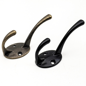 Heavy-duty Retro Entrance Zinc Alloy Multifunction 2 <strong>Hooks</strong> Clothes <strong>Hook</strong> Bathroom Bedroom <strong>Wall</strong> <strong>Hook</strong> Hanging Towels Clothes <strong>Keys</strong> - Product Image 4