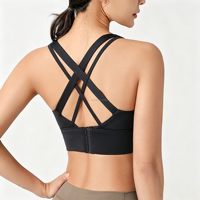 Soutien-gorge de sport personnalisable pour femme avec logo – Idéal pour la course et le yoga – Soutien dorsal, absorption des chocs, boutons avant ajustables, coussinets amovibles