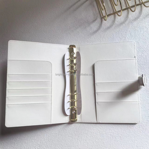 ใหม่ปลอกหนัง PU แข็งลายหมากรุก6ห่วง A6แบบกำหนดเอง3สีซองจดหมายเงินสดตัวยึดกระเป๋าสตางค์ - Product Image 4