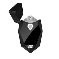 Briquet électronique rechargeable TOPKEN pour l'extérieur, en métal, avec design créatif à arc et chargement USB, style moderne et minimaliste