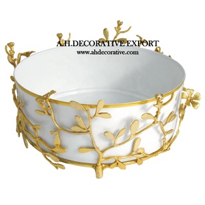 Bol de service de Fruits de Branches d'arbre pour centres de Table bol de service martelé or/or Rose bol de fleurs en métal de haute qualité - Product Image 3