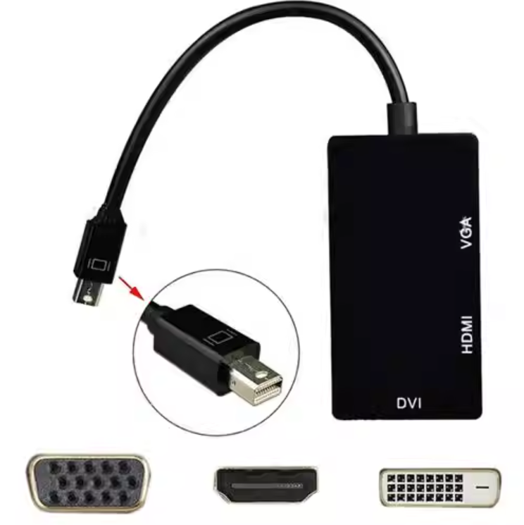 Black-mini dp to hdmi+vga+dvi-dual screen simultaneous display