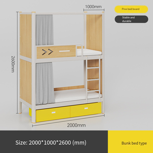 <span class=keywords><strong>Lit</strong></span> superposé en bois avec structure en acier Kaisenli pour auberge de jeunesse, avec étagère intégrée et armoire à chaussures sous le <span class=keywords><strong>lit</strong></span>, cabine de repos de luxe pour aéroport - Product Image 6