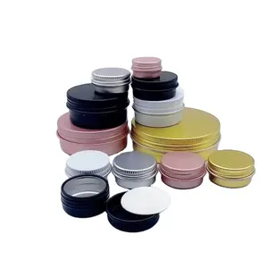 Kustom beberapa warna dan ukuran jenis 2oz bulat pil dapat permen Mint logam Jar bumbu permen krim kotak timah kaleng kosong