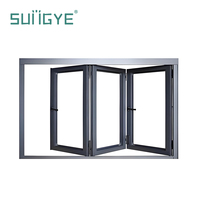 Fenêtre accordéon pliante en aluminium SUNGYE avec verre trempé, fenêtre coulissante pliable pour balcon, cuisine, villa résidentielle, bâtiment