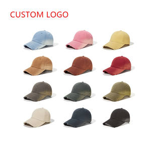Haute qualité quatre saisons faire vieux cassé 100% coton casquette de Baseball personnalité 6 panneau hommes femmes dégradé printemps automne papa chapeau - Product Image 2
