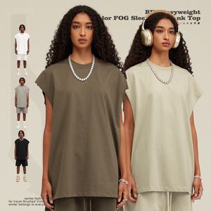 Venta al por mayor Entrenamiento Fitness 305G Color DE LA TIERRA Chaleco sin mangas Camiseta sin mangas Tallas grandes Gimnasio Camisetas sin mangas para mujeres Hombres - Product Image 2