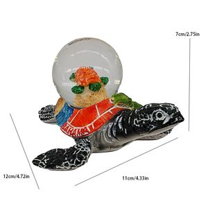 Hadiah promosi Logo kustom Resin dunia salju tropis turis pantai Souvenir bola air Glitter dengan kura-kura - Product Image 3