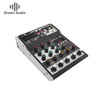 Table de Mixage DJ GAX-MF4 USB 4 Canaux Console de Mixage Meilleur Prix Mélangeur Audio Mini KTV Familial 48V USB/BT Effets Enregistrement
