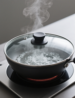 Couvercles en silicone résistants à la chaleur de qualité supérieure pour casseroles et ustensiles de cuisine avec rebord en acier inoxydable usiné CNC
