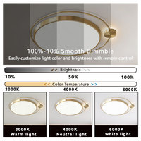 Plafonnier LED moderne nordique avec télécommande, AC 220V, dimmable, 30W, IP44, en fer, CRI80, 6000K, pour salle à manger, salon, chambre, maison