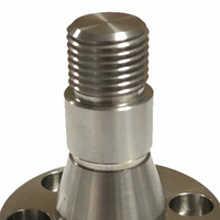 Tige filetée à bride en acier inoxydable usinée sur mesure par CNC avec trous de boulons pour machines industrielles
