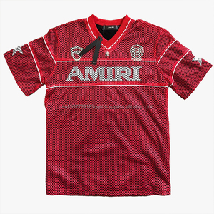 เสื้อฟุตบอล ผ้าฝ้าย 100% แห้งเร็ว ป้องกันรังสียูวี ผ้าตาข่ายระบายอากาศ คอวี แขนสั้น เสื้อยืดผู้ชาย ผู้หญิง สไตล์คู่รัก แฟชั่น - Product Image 1