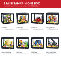 DREAMOCEAN Blocs de construction pour aquarium, 8 mini-aquariums qui se combinent en un seul ensemble, 729 pièces, ensemble de briques pour monde sous-marin, 6+