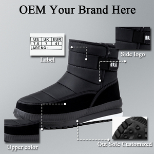 Stivali da neve <span class=keywords><strong>invernali</strong></span> di grandi dimensioni da <span class=keywords><strong>uomo</strong></span> di nuovo stile all'ingrosso stivali da neve con isolamento in pile e spessi caldi e Casual resistenti all'acqua - Product Image 3