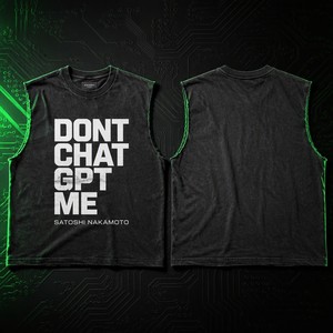 Camiseta sin mangas negra con estampado 'Dont Chat GPT <span class=keywords><strong>Me</strong></span>', estilo streetwear desgastado con borde sin rematar, Metour, venta al por mayor, personalizada - Product Image 2