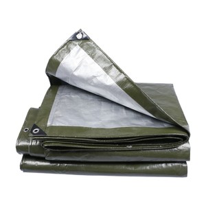 Bâche en PE vert argenté gris, résistante, imperméable, résistante aux UV, pour <span class=keywords><strong>camion</strong></span>, agriculture, camping - Product Image 1