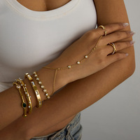 Parure de bijoux Yueli en or avec cristaux et strass, motif cœur, goutte d'eau, clochette, sertissage clos, bracelets, colliers, boucles d'oreilles pour femme