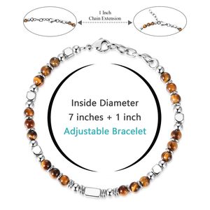 Wholesale Customizable Classic Natural Stone Unisex Stretch Beaded <b>Bracelet</b> Rose Quartz <b>Amethyst</b> Stainless Steel Beads Gift - Product Image 3