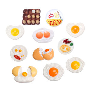 Yiwu Wintop Mooie Miniatuur Groot Gebakken Ei Ontwerp Hars Flatback Grote Cabochon Bedels Voor Sleutelhanger Sleutelhanger - Product Image 1