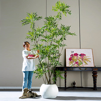 Bambou artificiel réaliste dans un pot blanc, plante artificielle réaliste pour la décoration de la maison et du bureau, verdure élégante et moderne