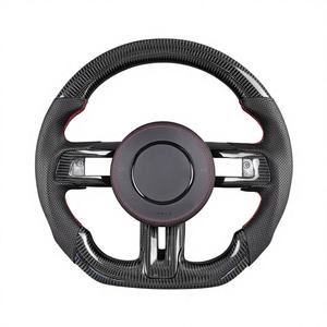 Volant sport chauffant à fond plat en fibre de carbone pour Ford Mustang 2015 2016 2017 2018 2019 2020 2021 <span class=keywords><strong>2022</strong></span> - Product Image 2