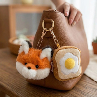 En gros, mini porte-monnaie en peluche mignon à motif dessin animé, sac porte-clés, modèle chiot et pomme, portable, pour étudiants, femmes et enfants, pour le rangement d'écouteurs