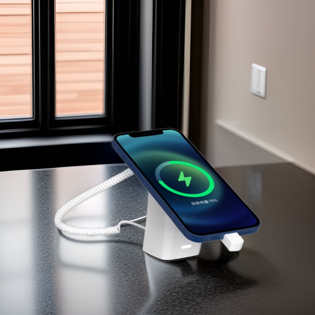 Retail Experience Anti-Theft Cellphone Tablet Charging Alarm Holder Wireless Security Stand Remote Control ABS Plastic Mobile