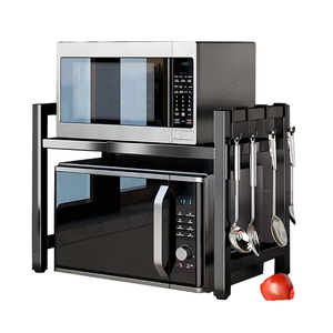Estante Ajustable para Horno de Microondas, Color Negro, para Organización del Hogar, Venta al Por Mayor - Product Image 1