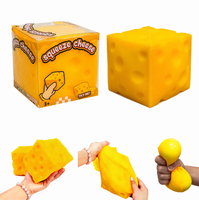 Jouet Squishy en forme de fromage certifié CPC, rembourré de farine, à rebond rapide, 7,5 cm, jouet anti-stress, jouet sensoriel, balle Squishy