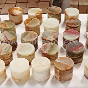 Raffina i barattoli di pietra di onice verde naturale per la produzione di candele - Product Image 6