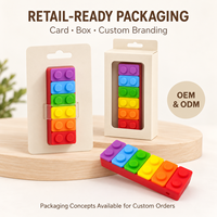 Collier sensoriel en silicone à mâcher en forme de bloc de construction pour enfants, jouet de dentition et de stimulation motrice orale