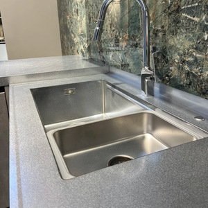 Hiện đại 304 thép không gỉ 304 Countertop cho nhà bếp tích hợp liền mạch Hàn chìm chống xước Tủ đảo <span class=keywords><strong>MDF</strong></span> - Product Image 4