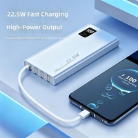 Batterie externe en plastique certifiée 3C, charge super rapide 22,5 W, 10000/20000 mAh, sortie Type-C à charge rapide