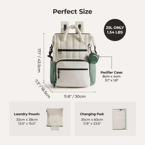 OEM Large Capacity Maternity Bag 3-in-1 <strong>Waterproof</strong> Mommy Laptop <strong>Backpack</strong> with Bottle Insulation Custom Logo Diaper Bag for <strong>Women</strong> - Product Image 3