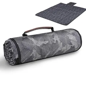 2023 Mat Picnic Blanket Straw Sitting Pad With Leather Quilt Picnic Blanket Portable Travel Blanket Mat