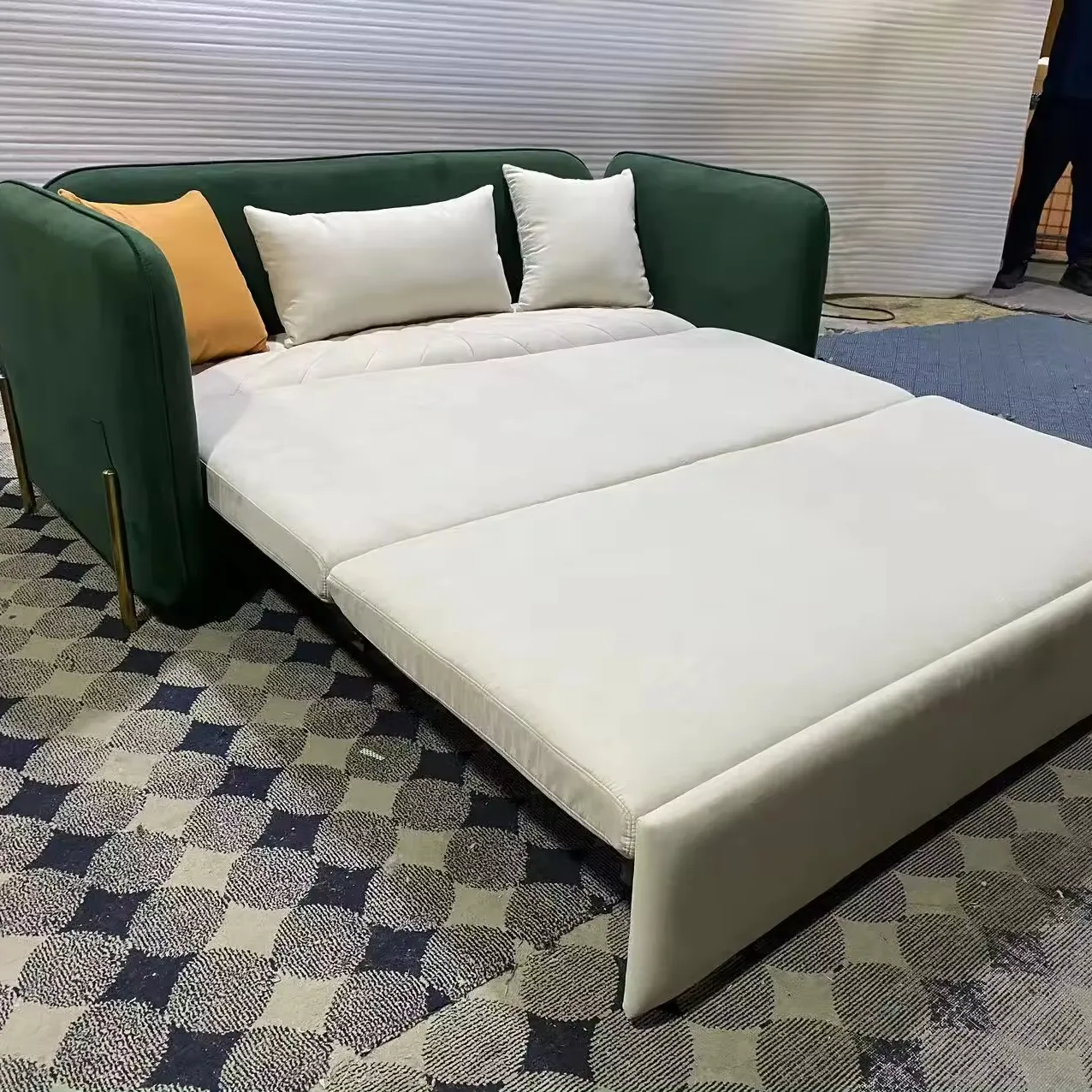 neu dual-nutzung leicht luxuriös faltbar klein wohnung wohnzimmer stoff oder pu grüne lagerung doppel-multifunktionelles sofa bett