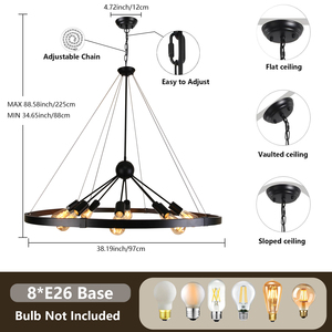 Lámpara de araña moderna para vestíbulo de hotel, candelabro negro estilo Art Deco para salas de estar de villas - Product Image 5