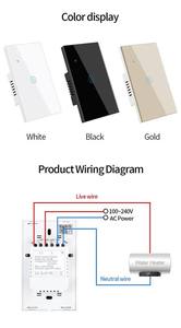 Interrupteur mural intelligent Wi-Fi MT-121BMN, interrupteur tactile en verre, compatible HomeKit, SmartThings, Homeassistant - Product Image 5