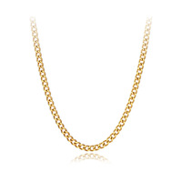 Chaîne cubaine unisexe en or 14 carats, fine, brillante, minimaliste et chic, à coupe latérale, pour anniversaire, couple, empilable, unie, vente en gros, populaire