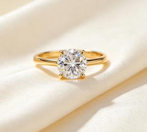 Anillo de Compromiso de Oro Amarillo de 18K con Diamante Cultivado en Laboratorio de 1.5 CT, Anillo de Promesa Redondo para Mujer, Anillo de Boda de Aniversario - Product Image 1