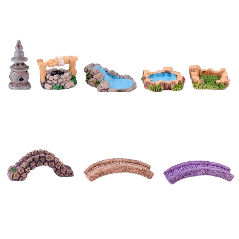 Mini Water Well Bridge Figurines Miniature