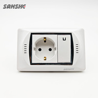 Prises murales électriques SANSHE CE blanches, norme européenne 16A 250V, type Schuko allemand, pour la maison, l'hôtel, le bureau, l'appartement, la décoration